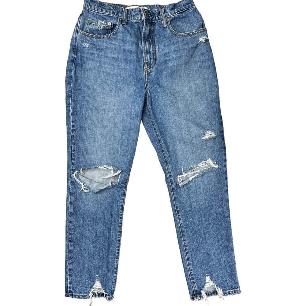 Nobody Denim Frankie Ankle High Rise Slim Leg Distressed Jeans Size 28